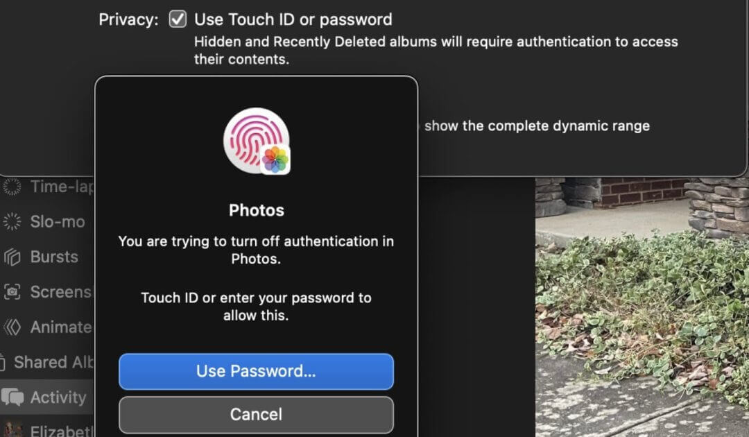 使用 Touch ID 或密码